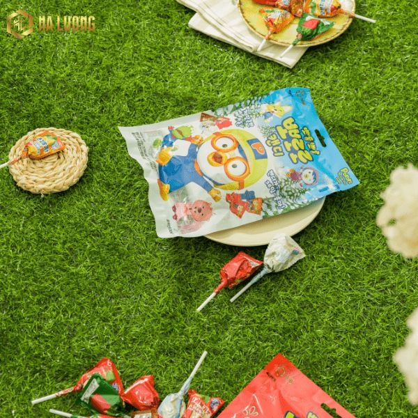 Giới thiệu sản phẩm kẹo mút Pororo Hàn Quốc gói 132g hình dáng đáng yêu, ngộ nghĩnh