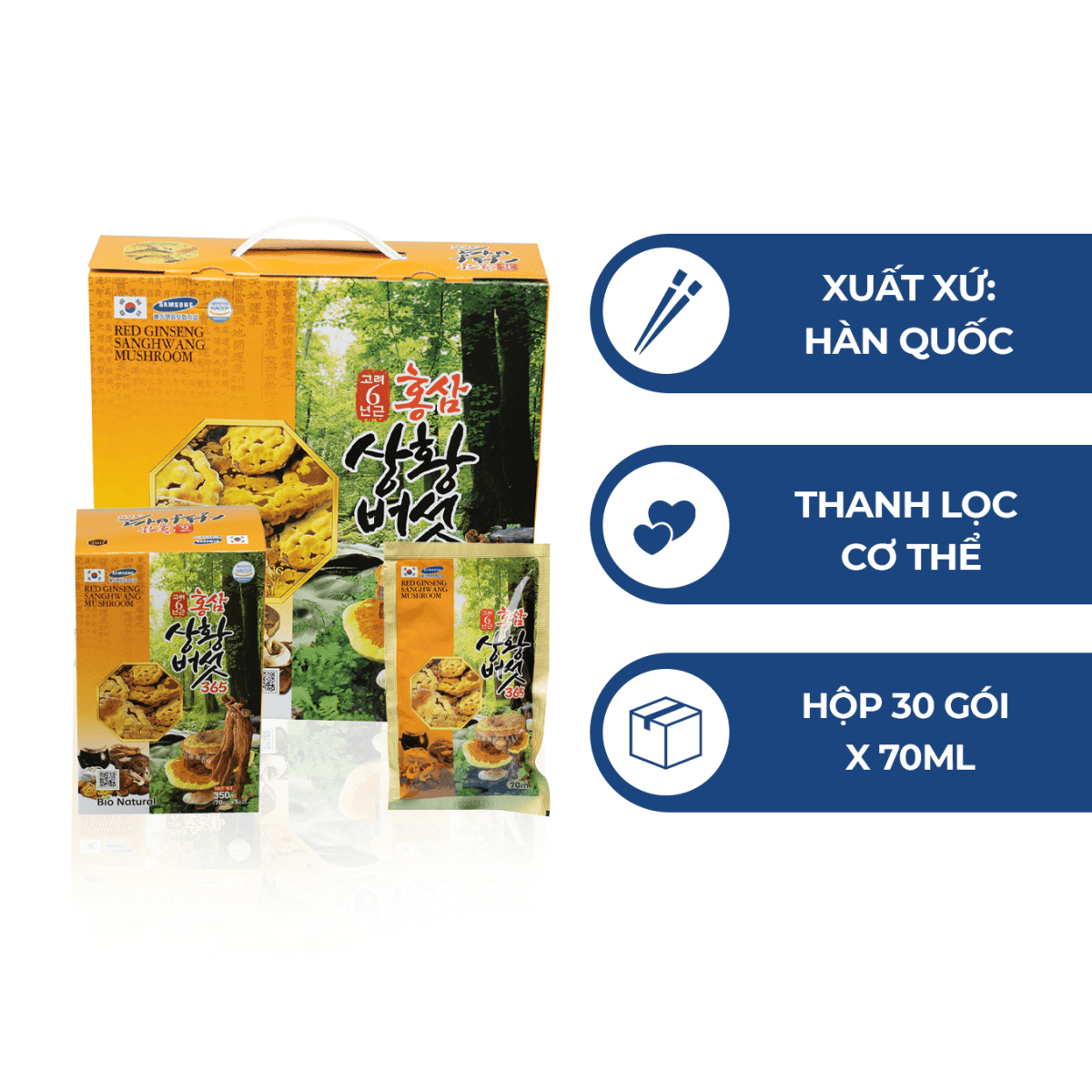 Nước hồng sâm nấm thượng hoàng Hàn Quốc